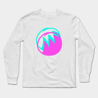 blue pink water waves design Long Sleeve T-Shirt